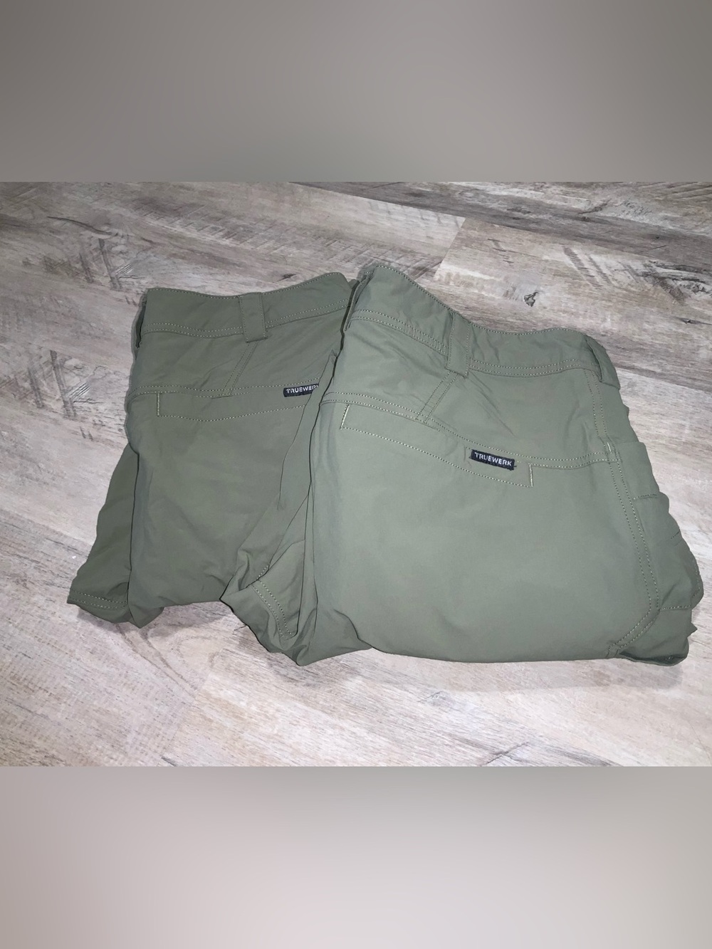 (Bin 30) TRUEWERK, Men’s Olive Green Work Pants, Size W38 L32